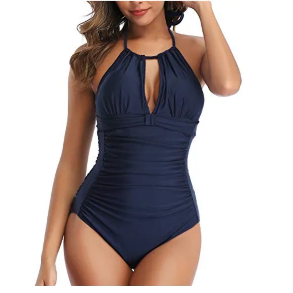 AMAZON XXLarge (size 18) Womens Tummy Control Navy Swimsuit NEW one piece
